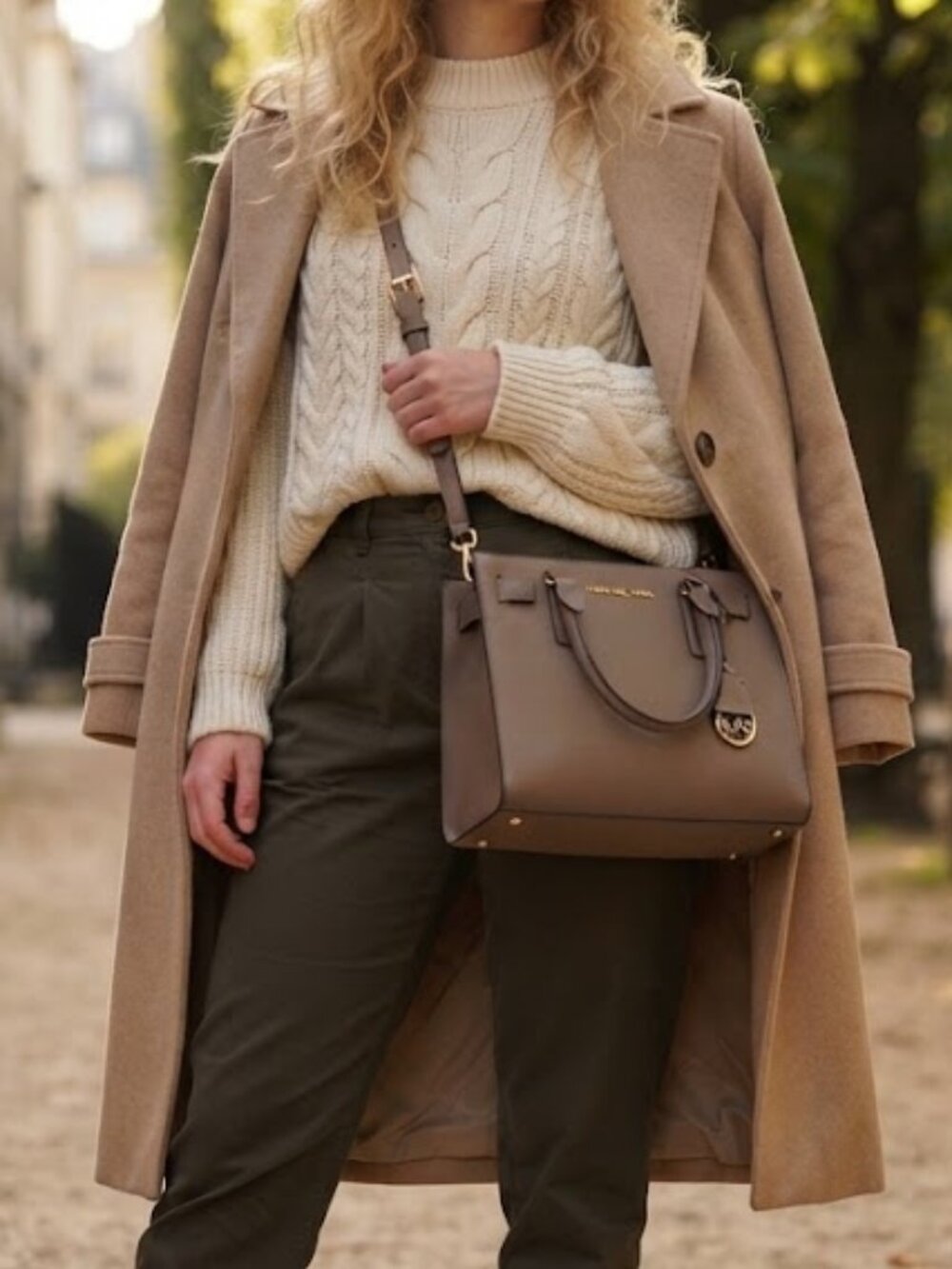 Michael Kors - Dillon Satchel Handbag - Dark Dune Taupe | ~12.5 x 9.5 x 4